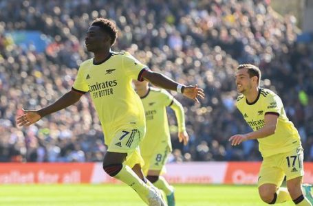 '사카 결승골' 아스날, 아스톤 빌라에 1-0 승리…5위 맨유와 4점차