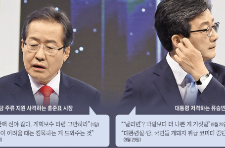 尹 지원나선 홍준표 vs 尹 저격하는 유승민